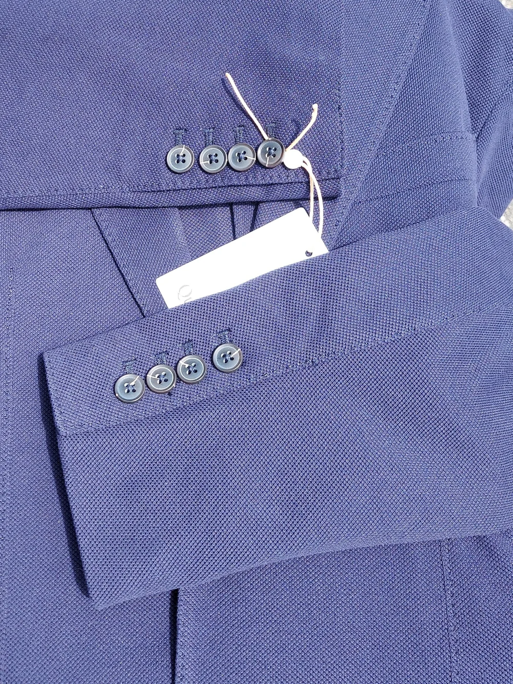 Quince Cotton Pique Knit Navy Blue Blazer Sports Coat Men Size Medium NWT Formal - Picture 10 of 14
